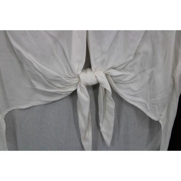 Maeve Anthropologie Tie Front Sandbridge Button Down Shirt Womens XS White NWT - Picture 5 of 13